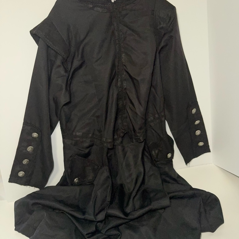 Spirit Halloween Black Hooded Costume Coat Adult Large Gothic Steampunk